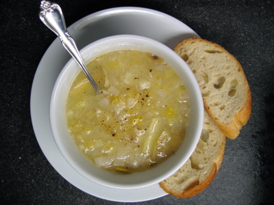 This is the image for the news article titled GOLDEN LEEK AND POTATO SOUP